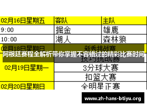 阿根廷赛程全解析带你掌握不容错过的精彩比赛时间 阿根廷赛程全解析带你掌握不容错过的精彩比赛时间